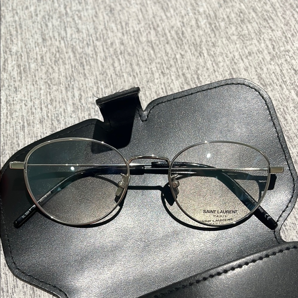 Saint Laurent Black and Silver Glasses